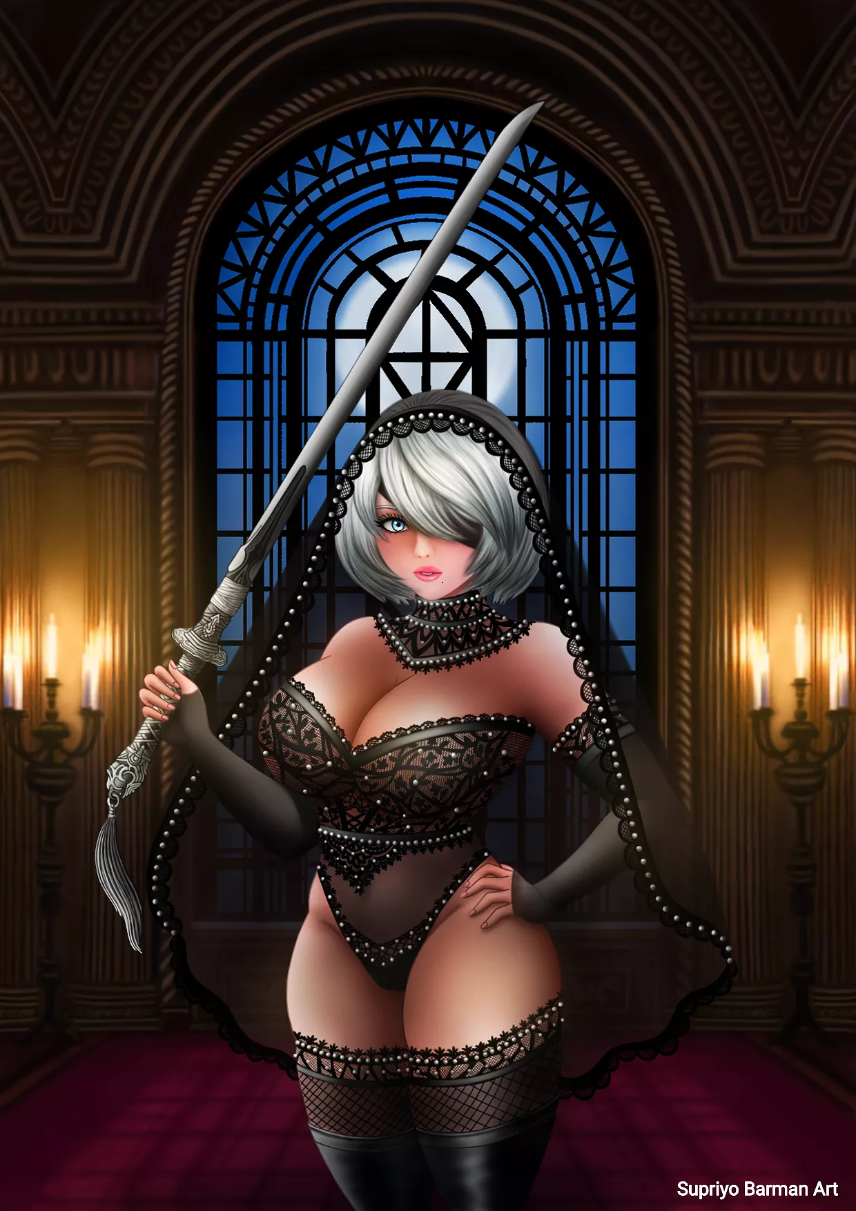 B Nier Automata Digital Art Nudes Animemidriff Nude Pics Org