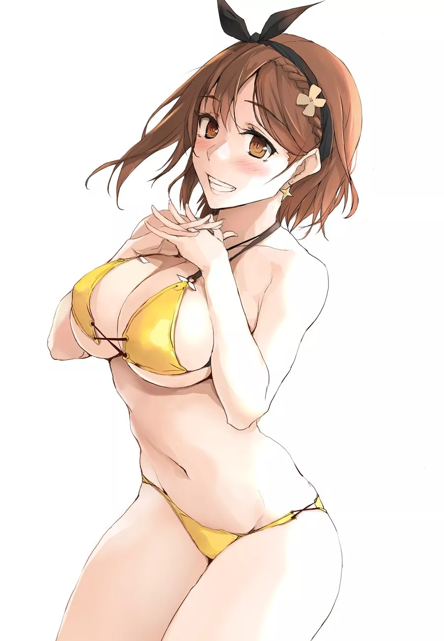 Reisalin Stout Showing Off Her Yellow Bikini Atelier Ryza Zekkyon