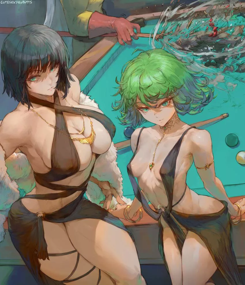 Fubuki And Tatsumaki Showing Off Their New Dresses Cutesexyrobutts