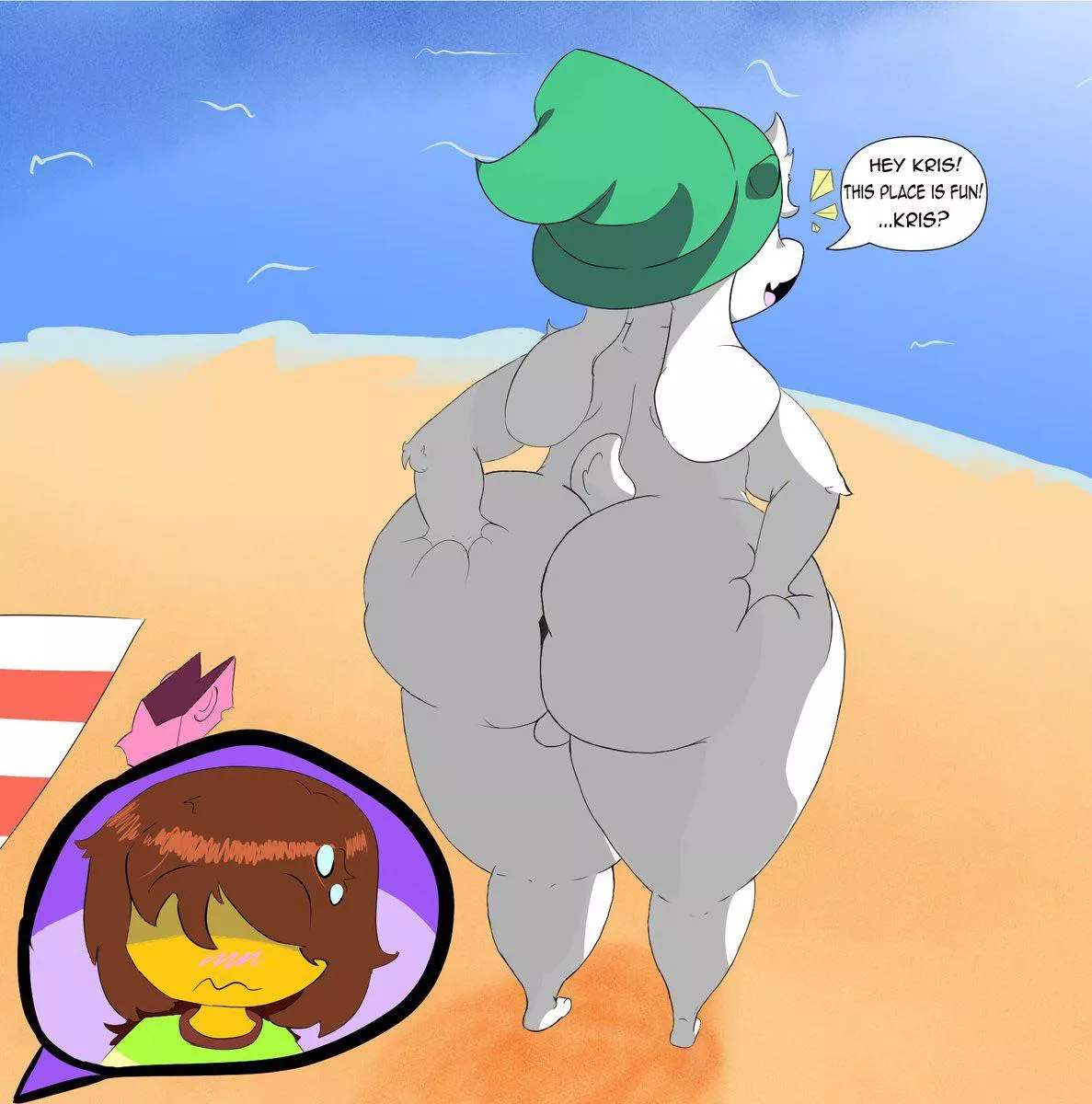 Ralsei And Kris Take A Trip To The Beach Nudes UnderTail NUDE