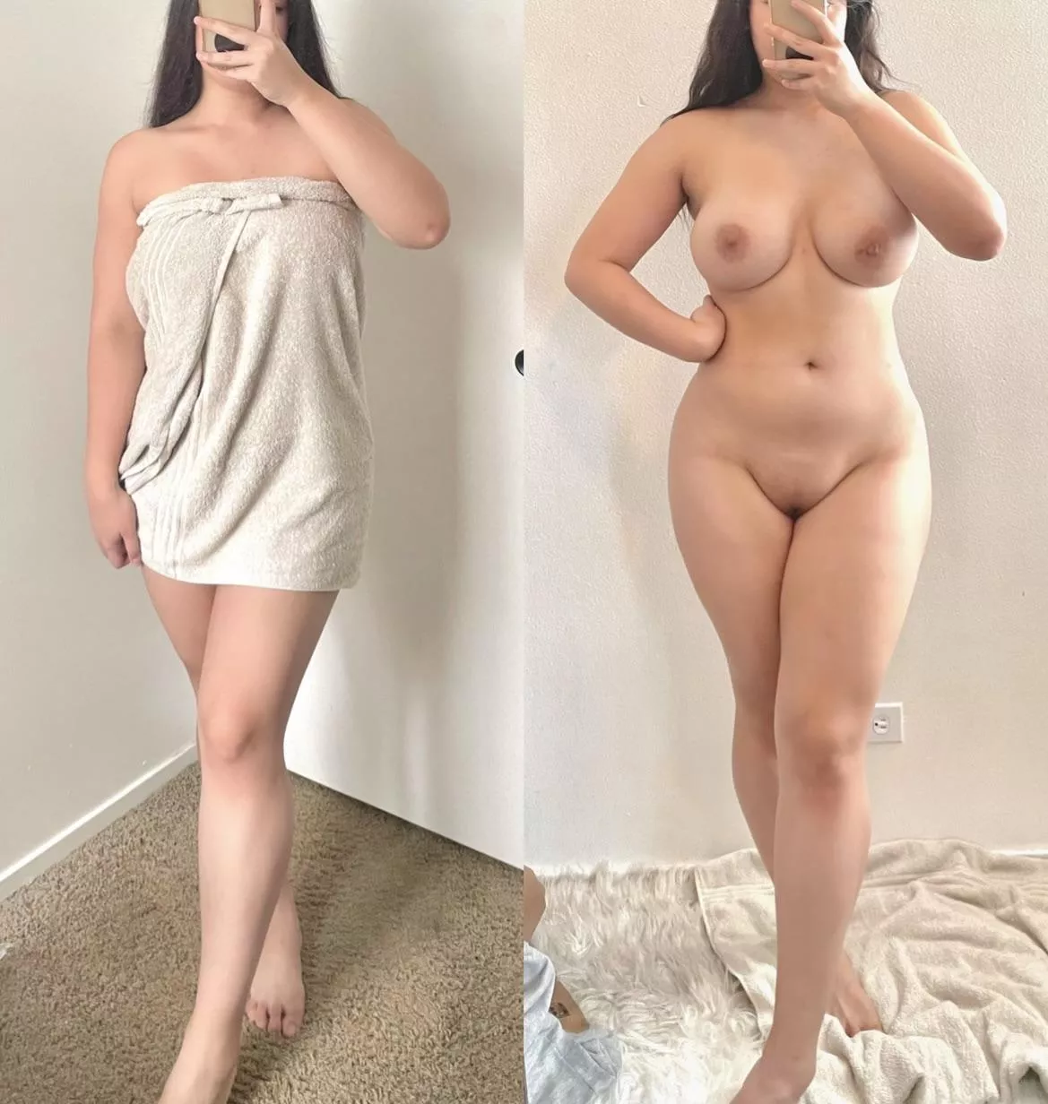 Curvy Korean woman under the towel, hope you like it.