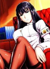 LF Color Source: 1girl, long hair, black hair, pantyhose, uniform, (colorized from original?)