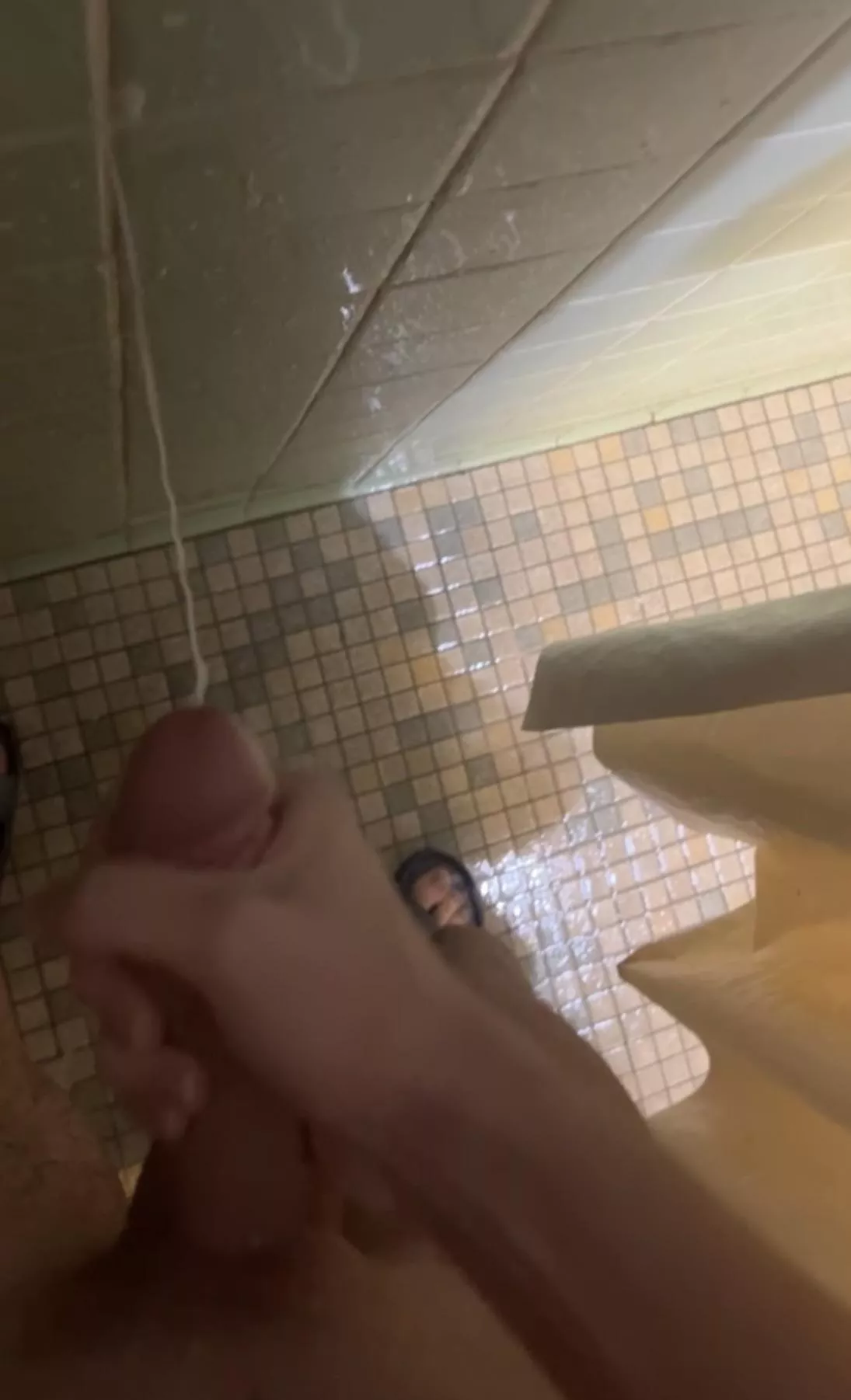 painted the communal bathroom wall with my jizz (18)