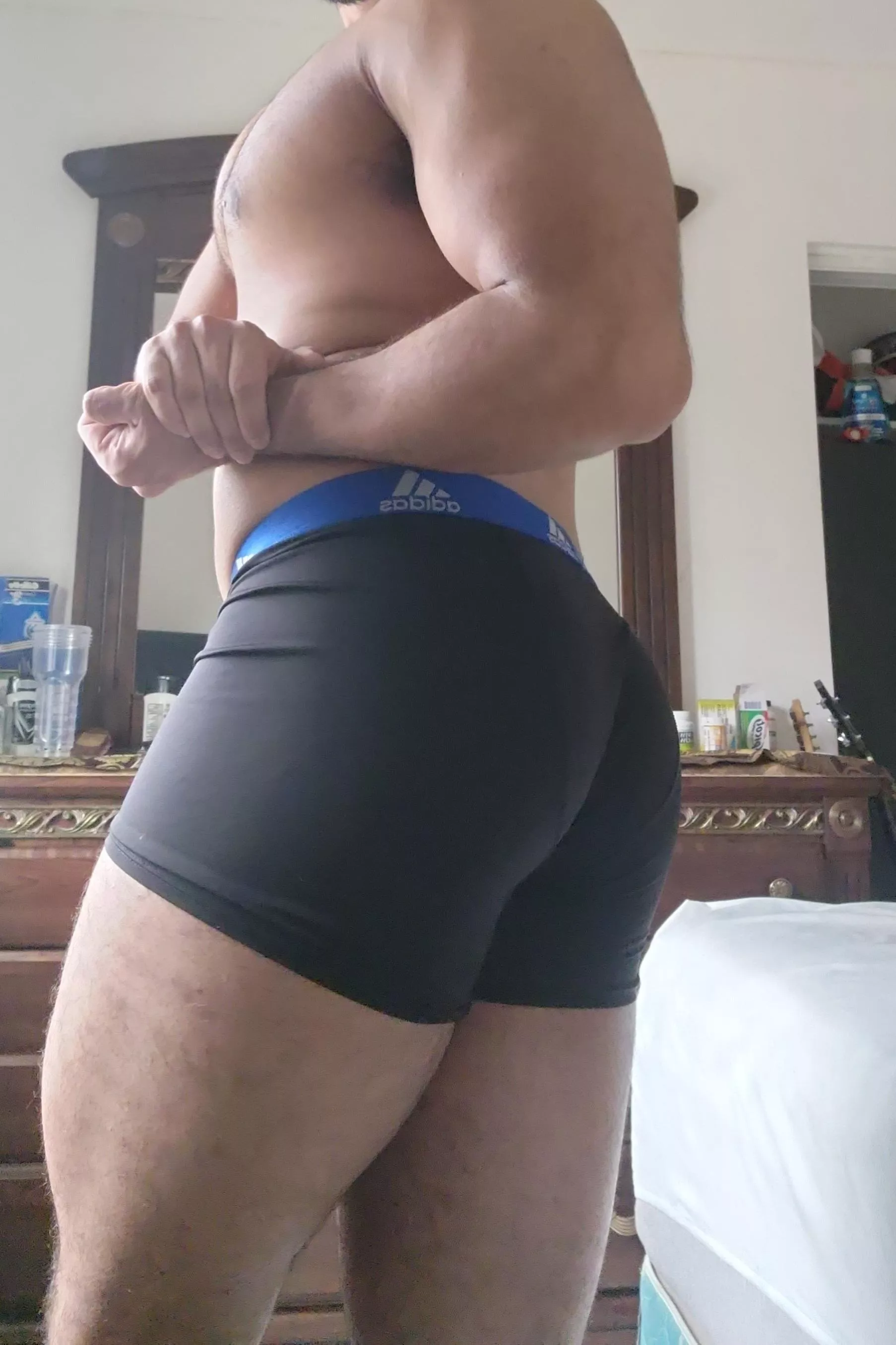 after shower posing