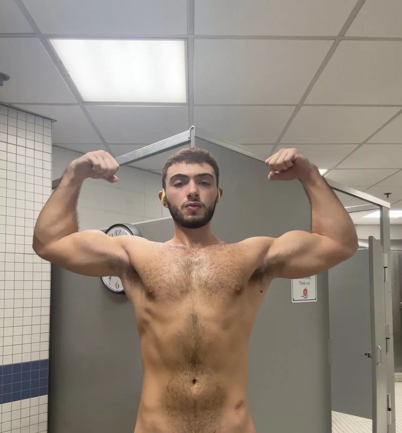 Flexing Naked In Front Of Old Guys Love This Locker Room Full Nude