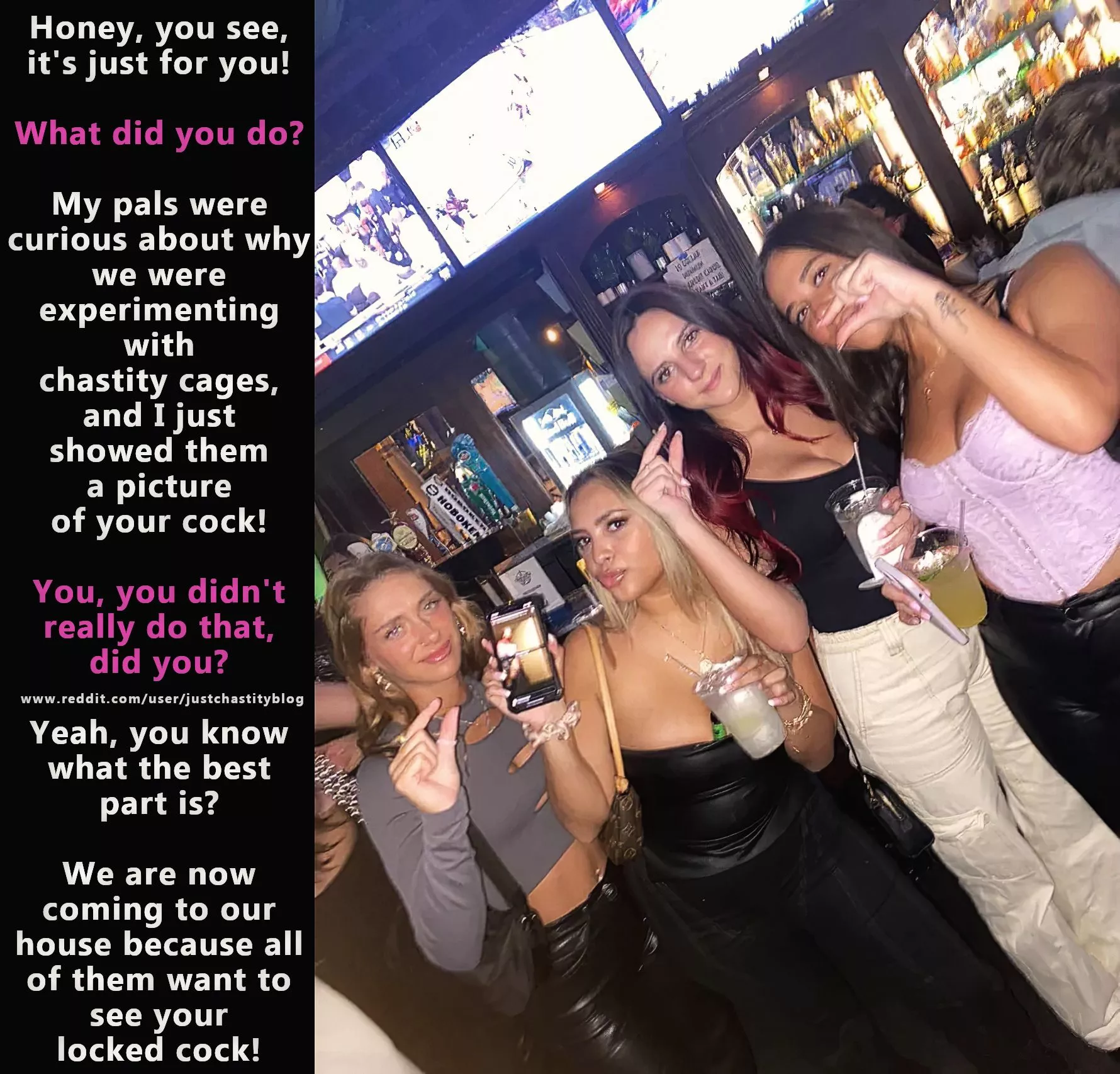 Your friend is having a girls' night out with her girlfriends and has probably had a little too much to drink.