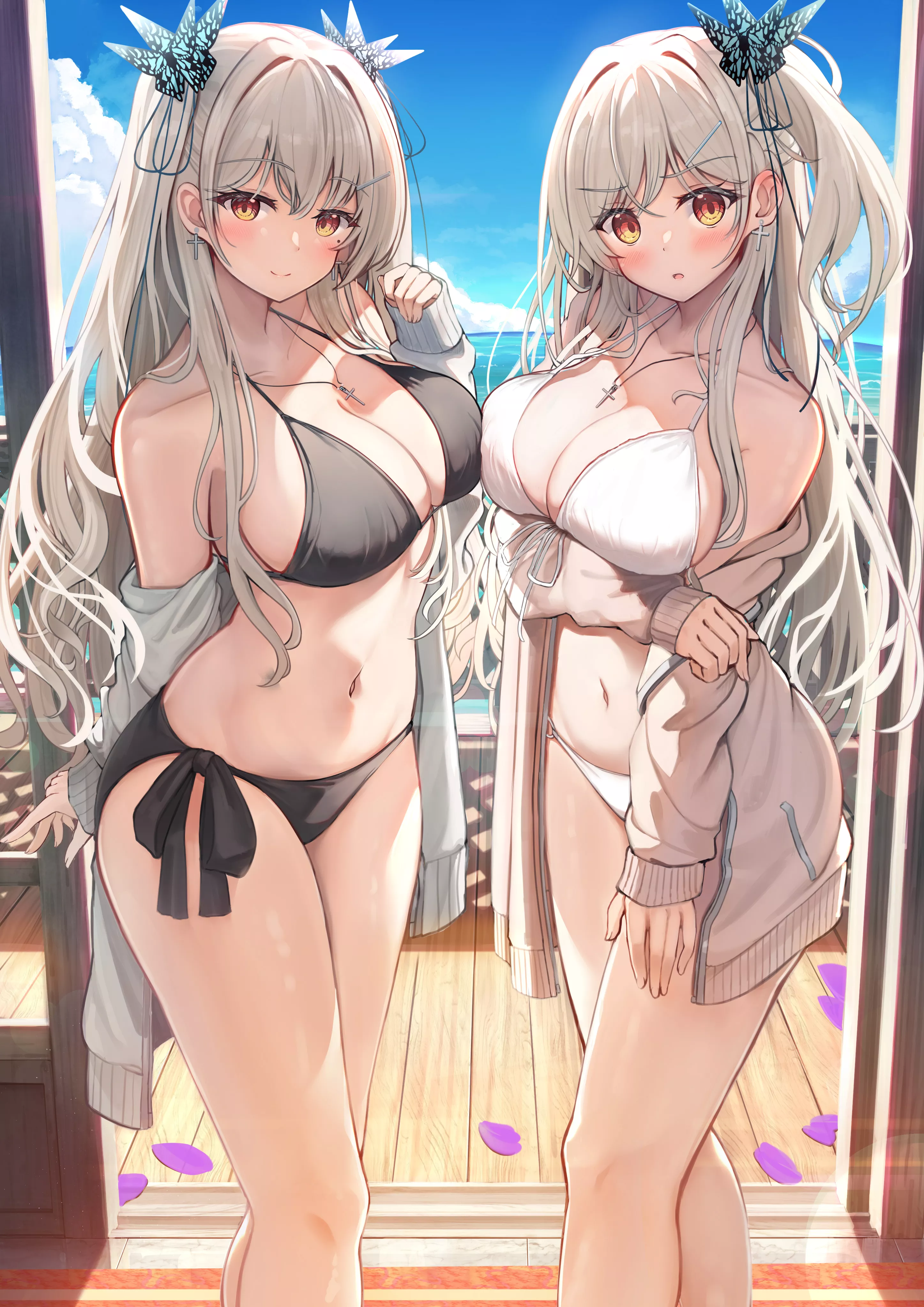 Black bikini and white bikini