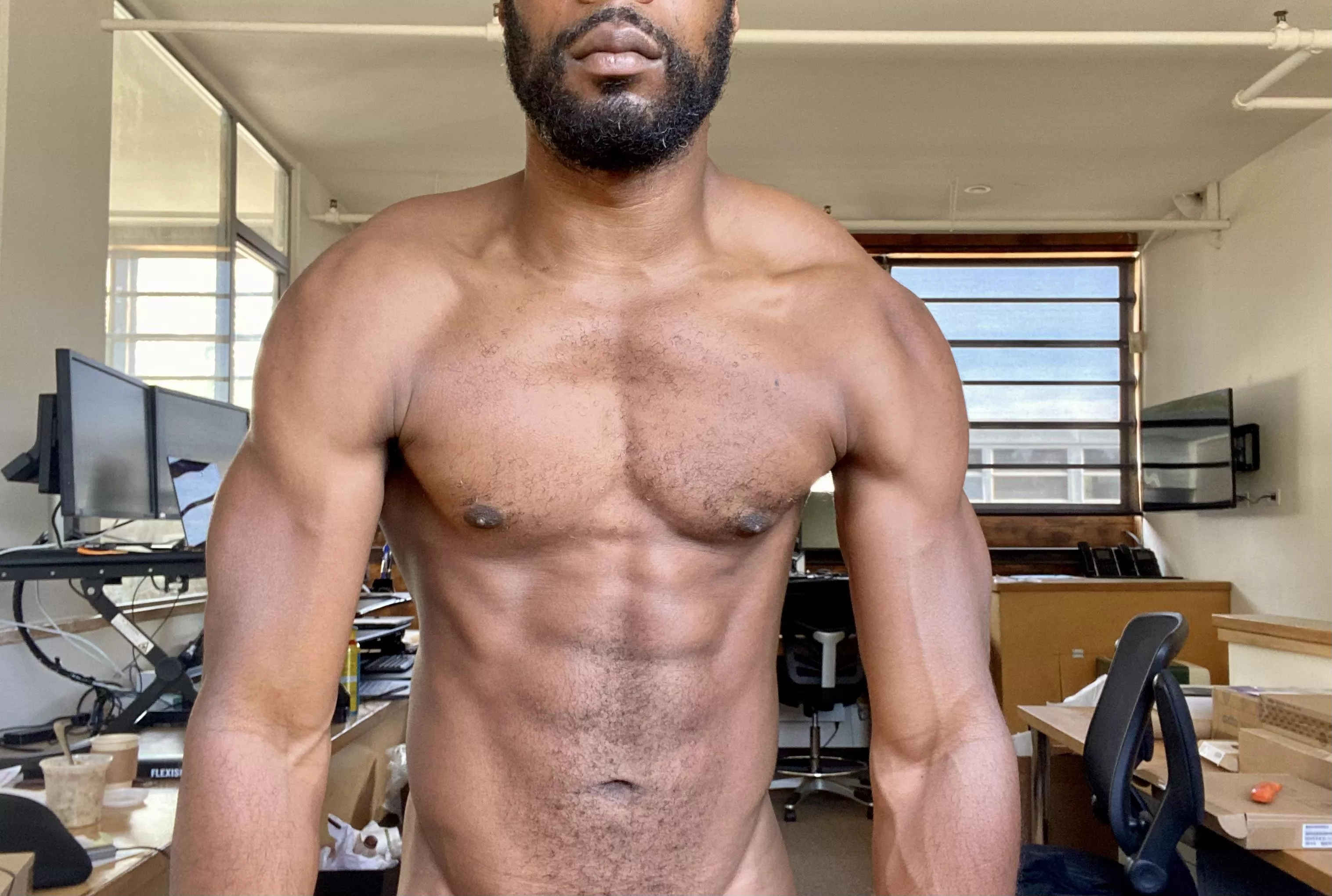 Office nudist…
