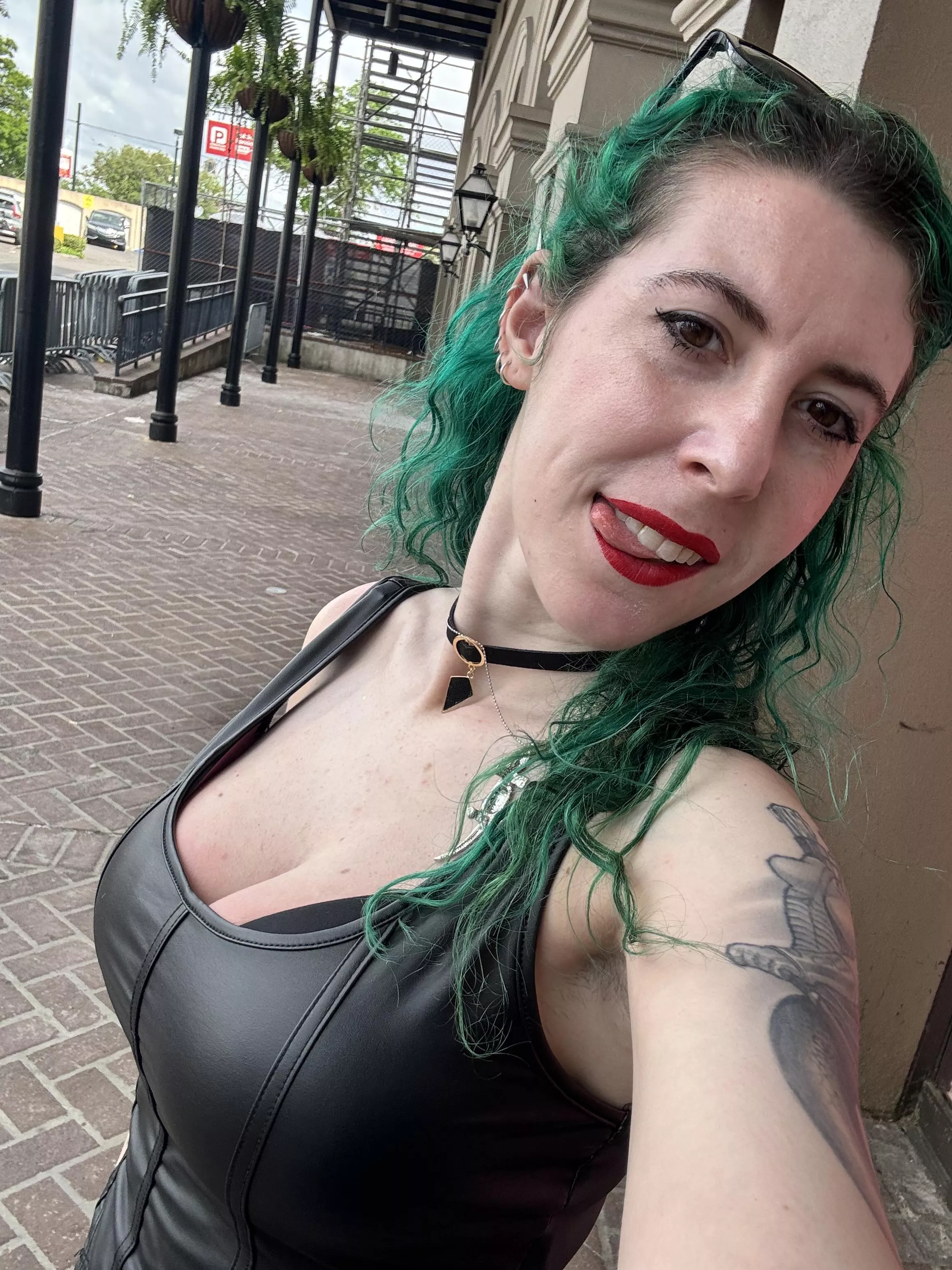 Busty in leather